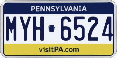 PA license plate MYH6524