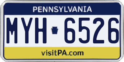 PA license plate MYH6526