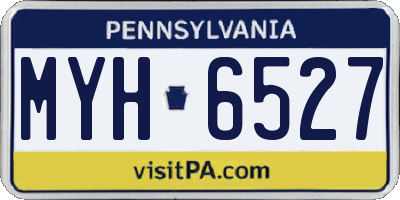 PA license plate MYH6527
