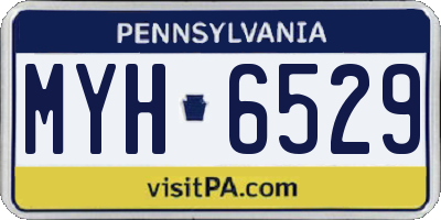 PA license plate MYH6529