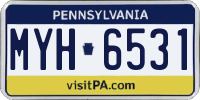 PA license plate MYH6531