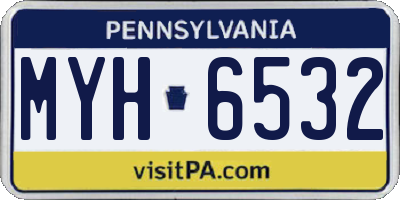 PA license plate MYH6532