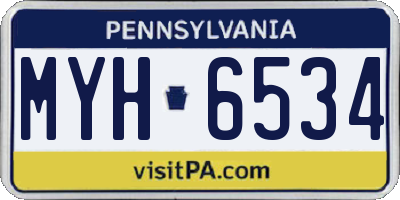 PA license plate MYH6534