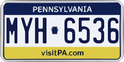 PA license plate MYH6536