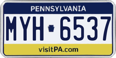 PA license plate MYH6537