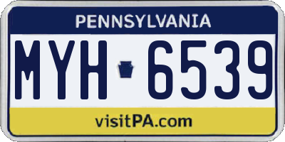 PA license plate MYH6539