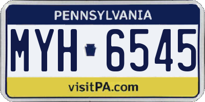 PA license plate MYH6545