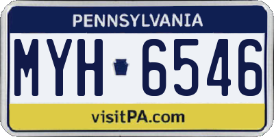 PA license plate MYH6546