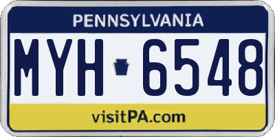 PA license plate MYH6548