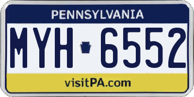 PA license plate MYH6552