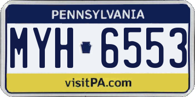 PA license plate MYH6553