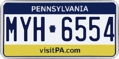 PA license plate MYH6554