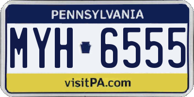 PA license plate MYH6555