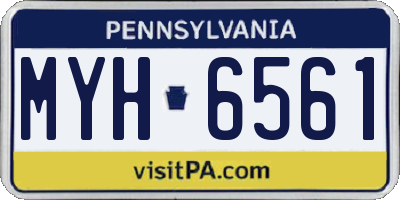 PA license plate MYH6561