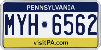 PA license plate MYH6562