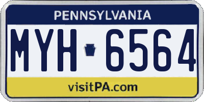 PA license plate MYH6564
