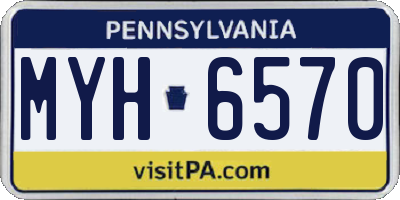 PA license plate MYH6570
