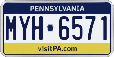 PA license plate MYH6571