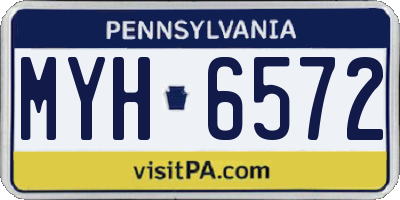 PA license plate MYH6572