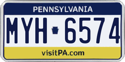 PA license plate MYH6574