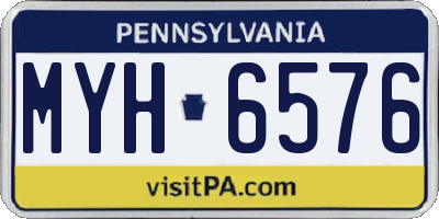 PA license plate MYH6576