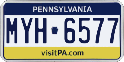 PA license plate MYH6577