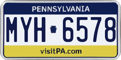 PA license plate MYH6578