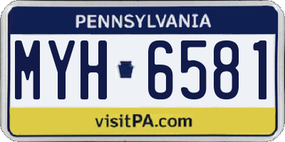 PA license plate MYH6581