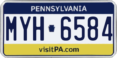 PA license plate MYH6584
