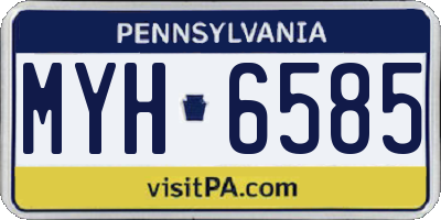 PA license plate MYH6585