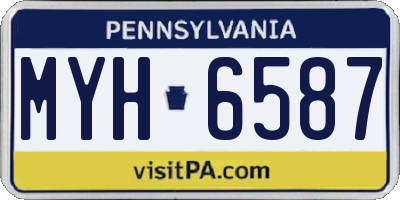 PA license plate MYH6587