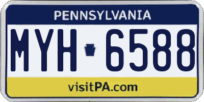 PA license plate MYH6588