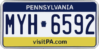 PA license plate MYH6592