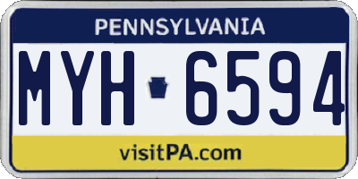 PA license plate MYH6594