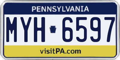 PA license plate MYH6597