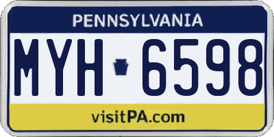 PA license plate MYH6598