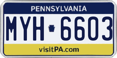 PA license plate MYH6603