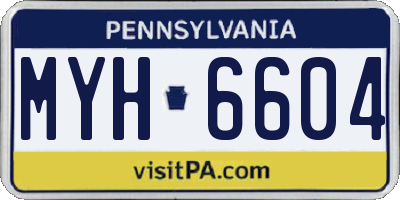 PA license plate MYH6604