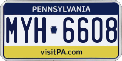 PA license plate MYH6608