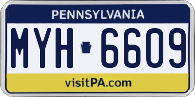 PA license plate MYH6609