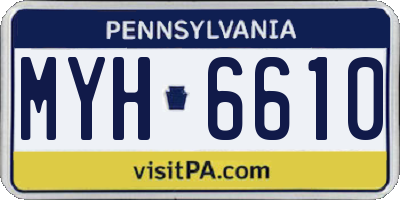 PA license plate MYH6610
