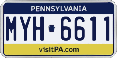 PA license plate MYH6611
