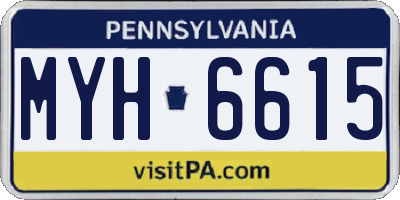 PA license plate MYH6615