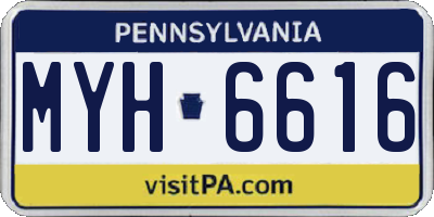PA license plate MYH6616