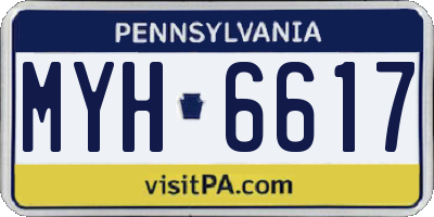 PA license plate MYH6617