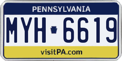 PA license plate MYH6619