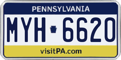 PA license plate MYH6620