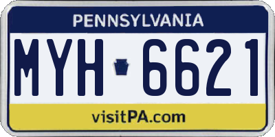 PA license plate MYH6621