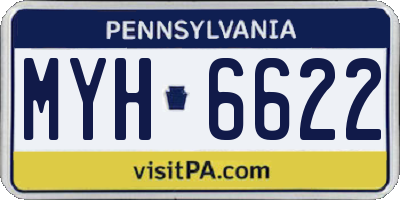 PA license plate MYH6622