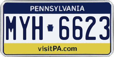 PA license plate MYH6623